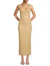 Herve Leger Textured Lurex Sweetheart Gown In Metallic Gold