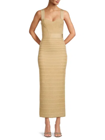 HERVE LEGER WOMEN'S EVA TEXTURED BODYCON MAXI DRESS