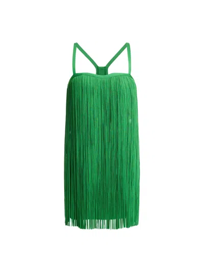 Herve Leger Women's Fringe Sweetheart Mini Dress In Kelly Green | ModeSens