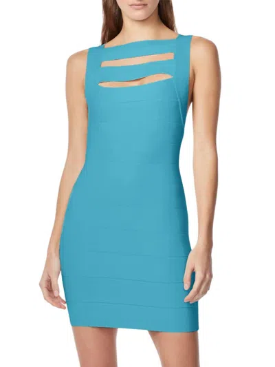 Herve Leger Women's Icon Bandage Mini Bodycon Dress In Sea Foam