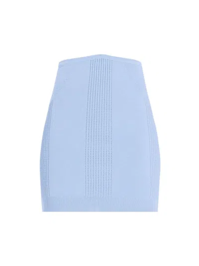 Herve Leger Women's Mixed Pointelle Knit Mini Skirt In Blue