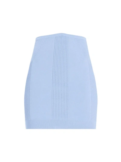 Herve Leger Women's Mixed Pointelle-knit Miniskirt In Glacier