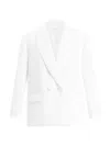 Herve Leger Women's Pim Satin Double-breasted Blazer In Alabaster