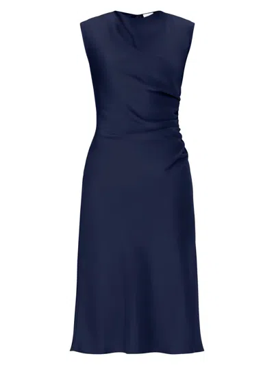 Herve Leger Women's Satin Cowlneck Midi-dress In Blue