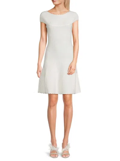 Herve Leger Women's Textured Fit & Flare Dress In Alabaster