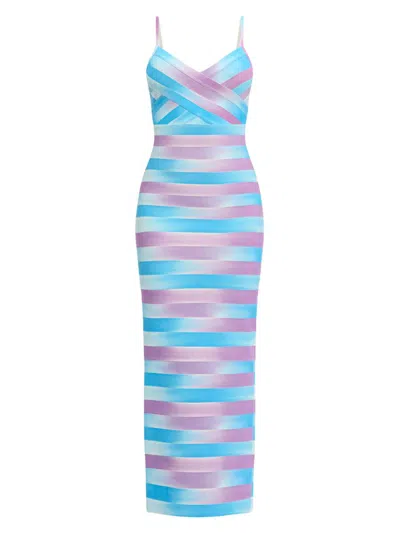 Herve Leger Women's The Cara Ombré Stripe Gown