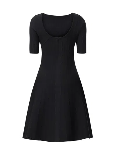 Herve Leger Women's The Donna Pointelle-knit Dress In Black