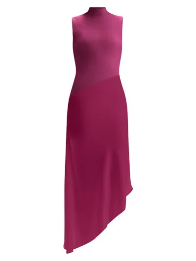 Herve Leger Women's The Esme Asymmetric Midi-dress In Purple