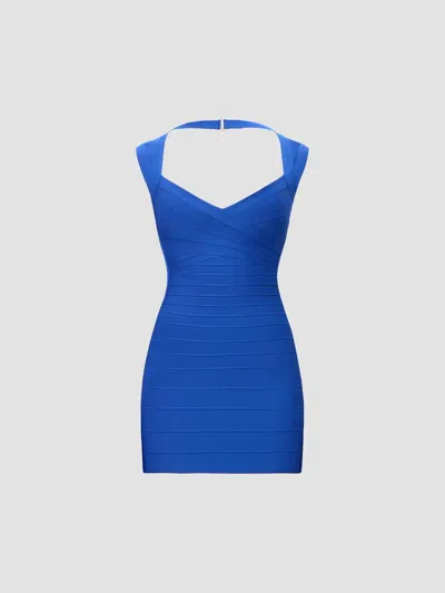 Herve Leger Women's The Jamie Mini Dress In Bright Blue