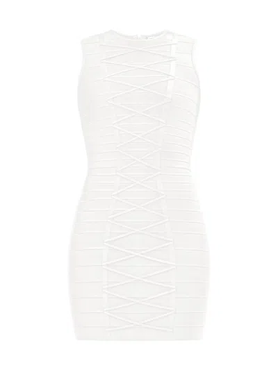 Herve Leger Women's The Julie Bandage Lace Minidress In White