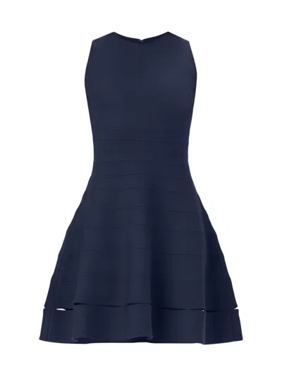 Herve Leger Women's The Rosemary Stretch-crepe Fit & Flare Mini-dress In Black