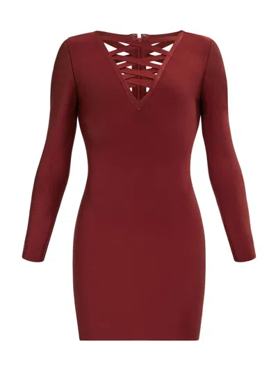 Herve Leger Women's The Tabitha Strappy Body-con Minidress In Burgundy