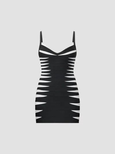 Herve Leger Women's The Tara Mini Dress In Black Alabaster