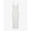 Herve Leger Womens Alabaster The Alessia Cut-out Stretch-knitted Midi Gown Xs In White