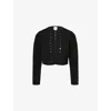 Herve Leger Womens Emilia Cropped Woven Jacket Black