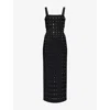 Herve Leger Womens Black Lillian Metal-embellished Stretch-woven Gown
