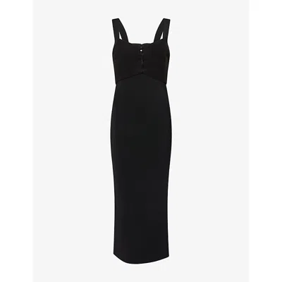 Herve Leger Womens Black The Alessia Cut-out Stretch-knitted Gown