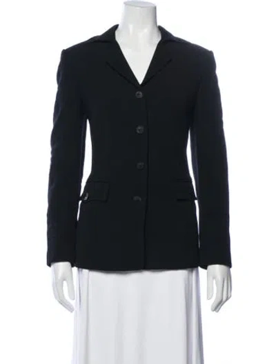 Pre-owned Herve Leger Wool Blazer In Blue