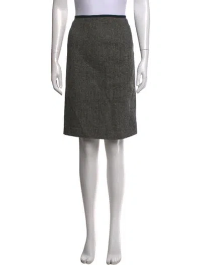 Pre-owned Herve Leger Wool Knee-length Skirt In Black
