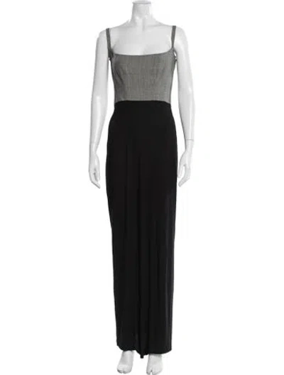 Pre-owned Herve Leger Wool Long Dress In Black