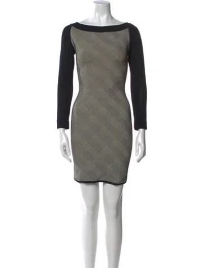 Pre-owned Herve Leger Wool Mini Dress In Black
