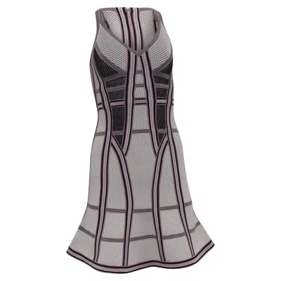 Herve Leger X Max Azria Perforated Paneled Mini Dress In Multicolor Rayon