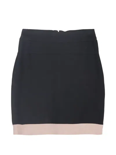 Pre-owned Herve Leger Zip-fastening Mini Skirt In Black