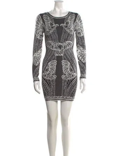 Pre-owned Herve Leger Zoe Mini Dress In White