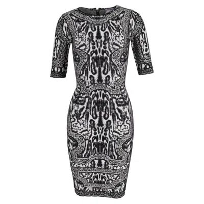Herve Leger Zola Midi Dress In Grey Rayon