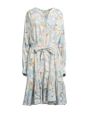 Herzensangelegenheit Woman Midi Dress Sky Blue Size 14 Linen, Viscose In Blue