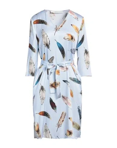 Herzensangelegenheit Woman Midi Dress Sky Blue Size 10 Silk, Elastane