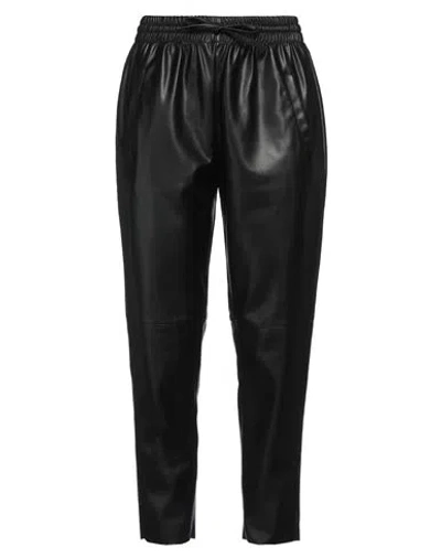 Herzensangelegenheit Woman Pants Black Size 6 Polyurethane, Polyamide