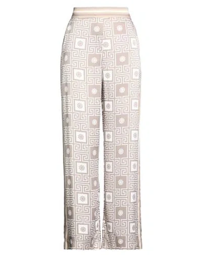 Herzensangelegenheit Woman Pants Brown Size 12 Silk, Elastane In Neutral