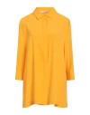 Herzensangelegenheit Woman Shirt Mandarin Size 12 Silk, Elastane In Yellow