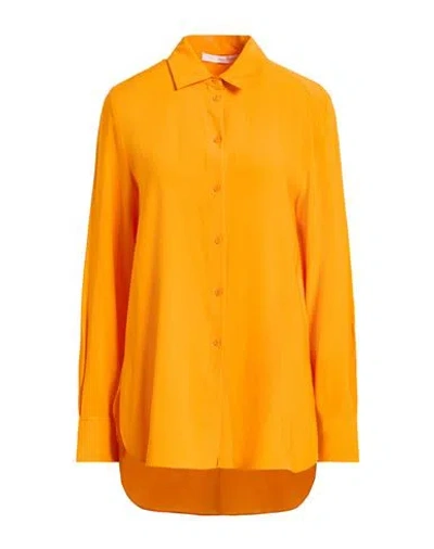 Herzensangelegenheit Woman Shirt Orange Size 12 Silk, Elastane