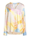 Herzensangelegenheit Woman Top Beige Size 12 Silk, Elastane In Yellow