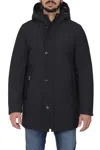 Hèskimo Heskimo - Long With Hood. Softshell Bonded Bottoni Metal He544015 Blue