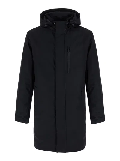 Hèskimo Heskimo High-collar Nylon Tech Zip Jacket With Side Pockets In Black