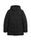 Hèskimo Hooded Flap-pocket Coat In Black