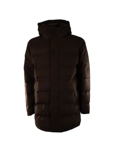 Hèskimo Hooded Padded Jacket In Brown