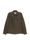 Hèskimo Linen Buttoned Jacket In Brown