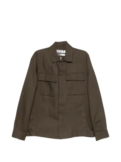Hèskimo Linen Buttoned Jacket In Brown