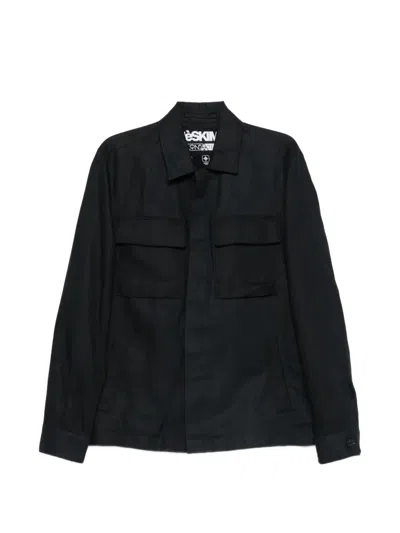 Hèskimo Linen Pocket Jacket In Blue