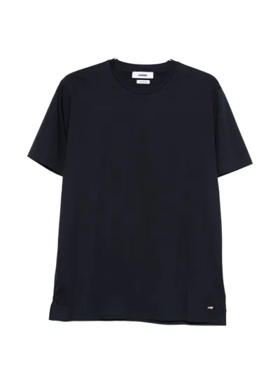 Hèskimo Heskimo Men's Round Neck Short Sleeve T-shirt With Tonal Stitching In Navy