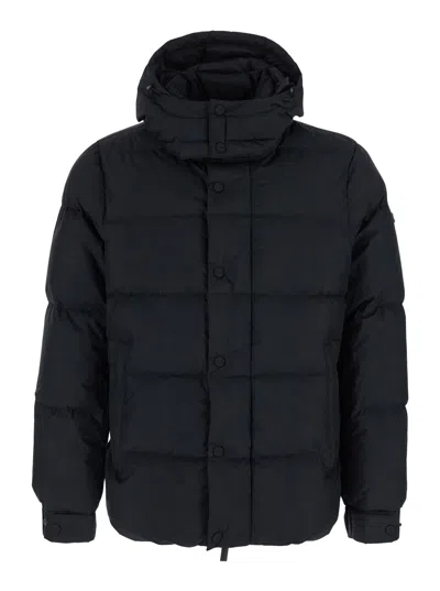 Hèskimo Heskimo Men's Tech Fabric Short Down Jacket With High Collar And Zip In Black