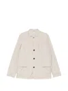 Hèskimo Minimalist Button-up Logo Overshirt In White
