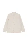 Hèskimo Minimalist Button-up Logo Overshirt In Neutral