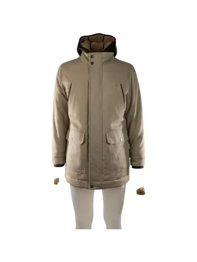 Hèskimo Shearling-lined Hooded Coat In Green