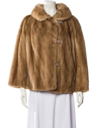 Pre-owned Hessel Mink Fur Coat In Neutral