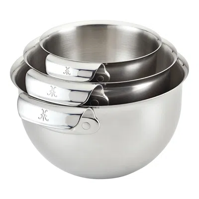 Hestan 3 Pc Stainless Steel Mixing Bowl Set In Silver